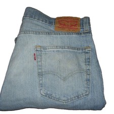 LEVI'S Jeans 527 Bootcut Stretch Denim W34 L30 Light Blue Mens Repaired