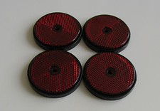 4 x ROUND RED REFLECTOR SIDE