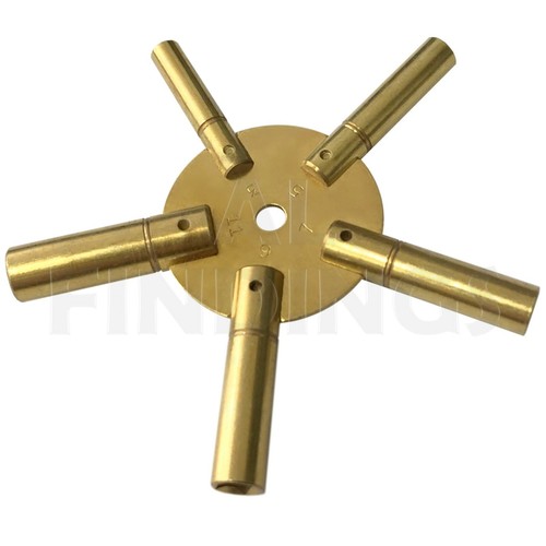 Brass clock spider key - brass,