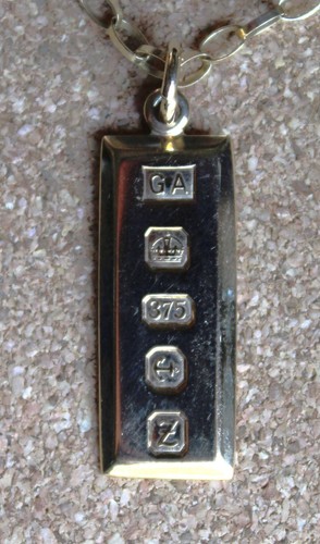 9ct gold ingot - 9ct, pendant
