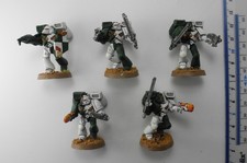 5 ASSAULT MARINES Plastic Space Marine Army Squad Painted Dark Angels 40K 45
