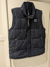 G-Raw Men's Denim  Heavyweight Puffer Gilet  Size XL 48 Inch PTP