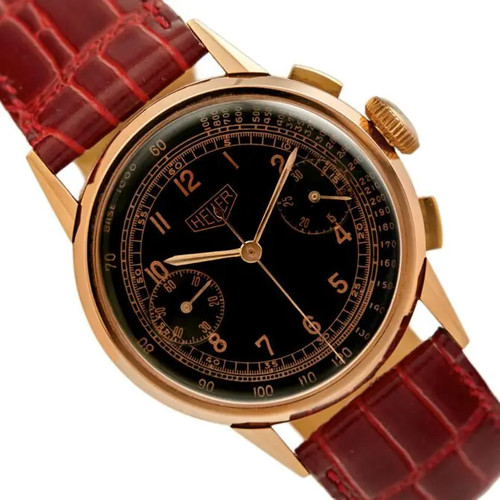 Heuer chronograph 18ct pink - chronograph,