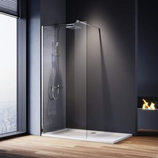 ELEGANT 1100mm Wet Room Shower Screen Panel 8mm Easy Clean Glass RRP £149.99