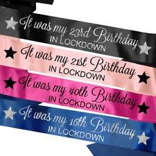 Personalised Birthday Sash 16th 18th 21st 30th Lockdown Gift Idea Belated