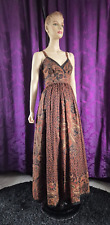 Vintage 1970s Trina lewis Marjon Couture Paisley Maxi Dress