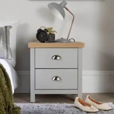 2 Drawer Oak Bedside Cabinet
