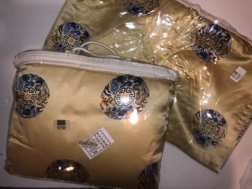 Japanese gold satin duvet set - japanese,