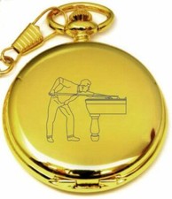 PERSONALISED GOLD SNOOKER POCKET WATCH PW56