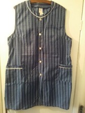 Ladies Overall New Noisy/Rustly Nylon sleeveless Blue White striped NEW Overall 