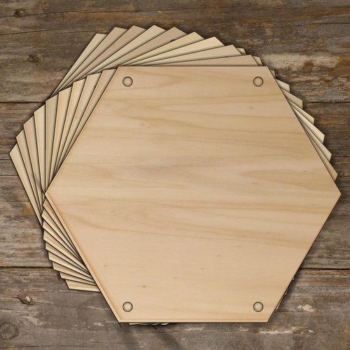 10x wooden plain hexagon - plain,