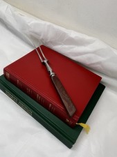 Vintage Steel Meat Carving Fork With Guard. Wood Handle Vintage Utensils 