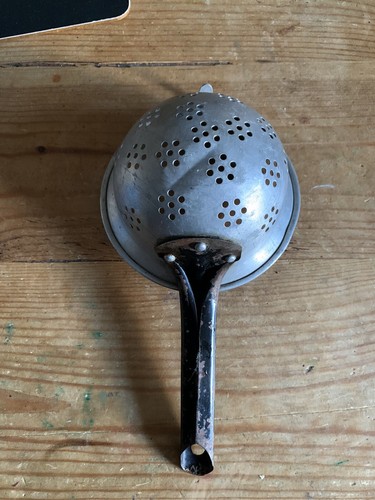 Vintage metal colander - metal,