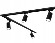 LINEA 6 Black Surface Mounted Track Lights 3m with 6 Spot light GU10