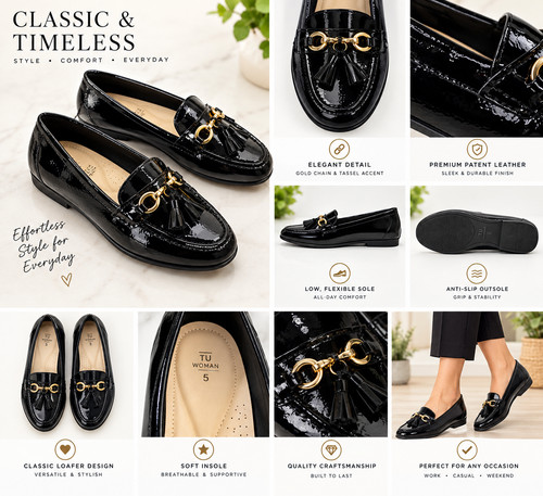 Black patent ladies - black,