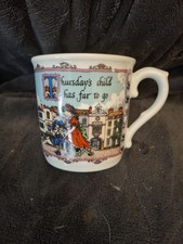 Royal Worcester Birthday Mug 'Thursday's Child' Design