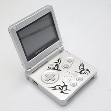 Nintendo Game Boy Advance SP AGS-001 Silver Tribal Design — Untested/Parts