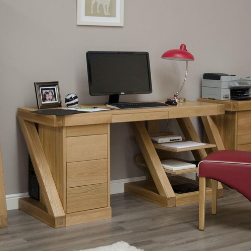 Solid oak large - computer, desk