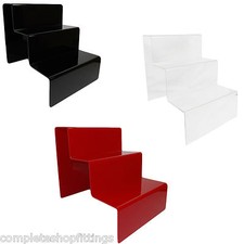 3 STEP ACRYLIC DISPLAY PRODUCT RETAIL DISPLAY COUNTER STAND LARGE PERSPEX STAND