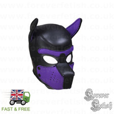 Pup Hood Dog Gimp Mask Bondage BDSM Neoprene Puppy Play Cosplay Black & Purple
