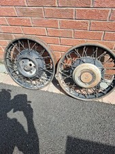 Vintage Morris ? (1930s) Spoked Car Wheels Pair 5 stud.
