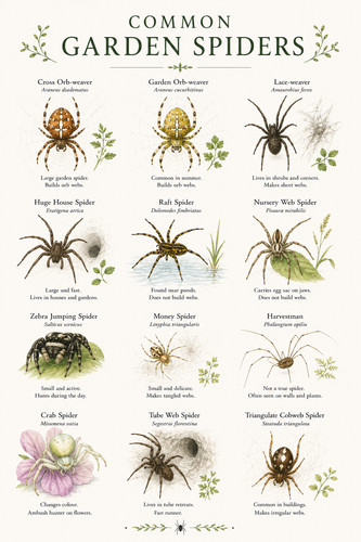 Common garden spiders british - common,