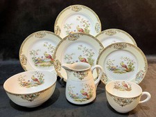 Vintage Kokura Japan “Golden Pheasant” Tea Plate, Bowl, Jug & Cup Collection