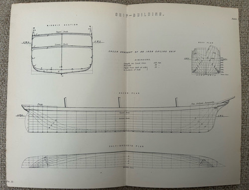 Antique print ship - antique,