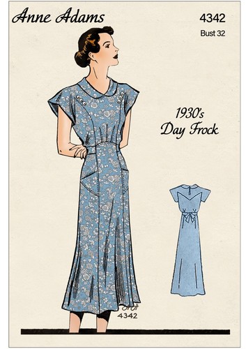 1930s casual tea dress with - 1930s,