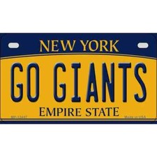 Go Giants New York Metal Motorcycle License Plate Tag Sign Car Truck Wall Home