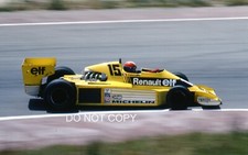 JEAN PIERRE JABOUILLE RENAULT RS01 SLIDE 35MM 1977 SPAINISH GRAND PRIX JARAMA