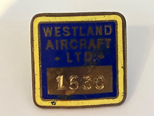 VINTAGE WESTLAND AIRCRAFT LTD CONSTRUCTION WORKERS ENAMEL LAPEL PIN BADGE
