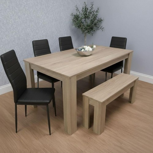 Dining table and chairs - dining, oak