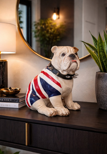 Sitting bulldog figurine with - bulldog,