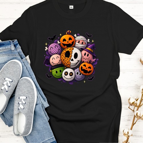 Cute halloween faces unisex - halloween,