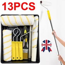 13PCS Paint Roller Kit Home Wall Ceiling Handle Decorating Tool Runner Brush