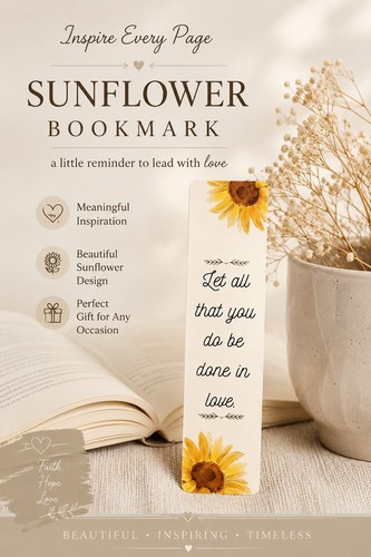 Sunflower quote bookmark calm - sunflower, bookmark,