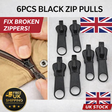 6pcs Black Zip Pull