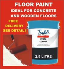 2.5 Litre  SYNTHETIC CONCRETE & WOOD FLOOR PAINT BRUSH / ROLLER TILE RED