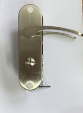 Colours Breage Satin Nickel effect  Curved Bathroom Door handle