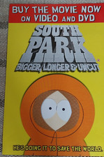 SOUTH PARK - BIGGER LONGER & UNCUT - PROMO MOVIE POSTER 1999 20 x 30 inch