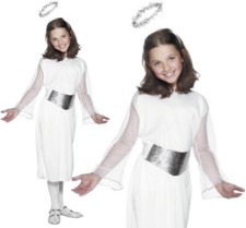 Childs Girls Unisex Angel Fancy Dress Costume & Halo Christmas Angel by Smiffys