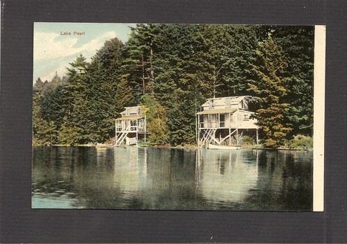 Postcard lakeside cabins - postcard:, on