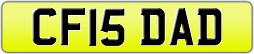 Initials dad number plate - cf,