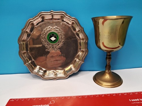 Vintage metal trophy - vintage, set