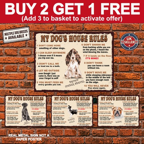 Dog house rules metal - my,