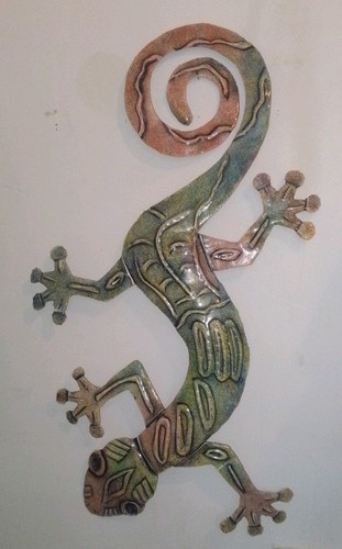 Metal lizard wall art - lizard, 28"
