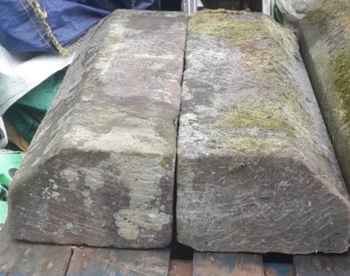 Reclaimed sandstone coping - reclaimed,