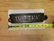 Antique Cast Iron PATTEE Nameplate 11.5" Industrial Stove Machine Sign Vintage
