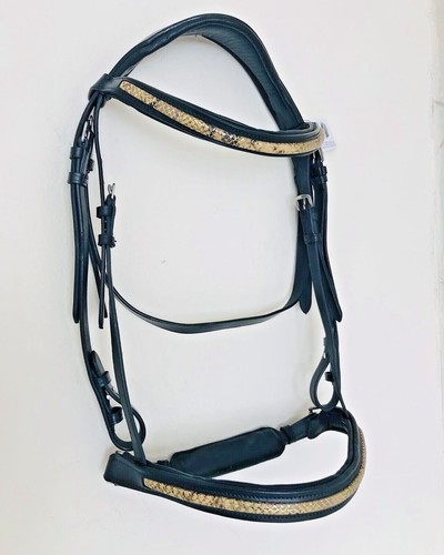 Snakeskin show bridle crank - show,